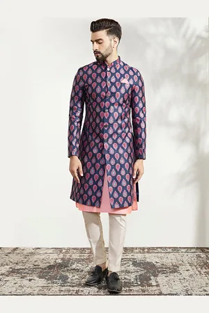 KISAH Men Self-Design Indowestern Sherwani Set