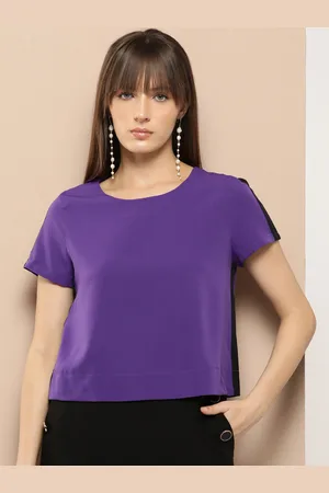 Chemistry Round Neck Short Sleeves Side Stripe Top