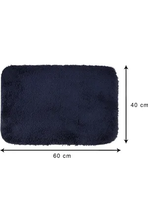 Aura Blue 2 Pieces Heavy Duty Entrance Cotton Anti Slip Doormats