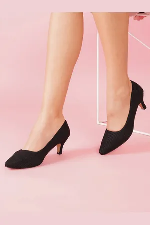 Sherrif Embellished Pointed Toe Kitten Heel Pumps