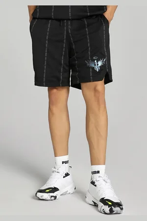 PUMA Men Melo Alwayz On Typography Printe Basketball Shorts