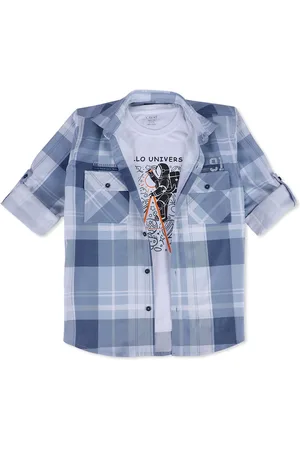 CAVIO Boys Standard Checked Casual Shirt