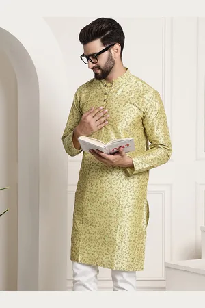 SOJANYA Floral Printed Mandarin Collar Long Sleeves Straight Kurta