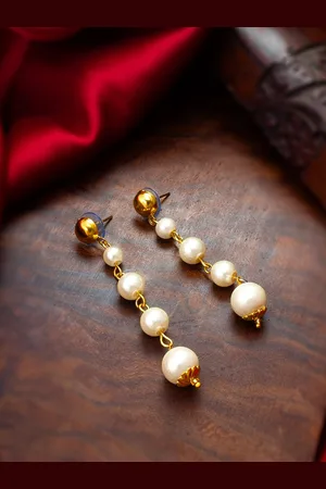 Aadita Silver Beaded Drop Earrings