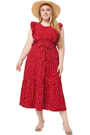 LULU & SKY Women Floral Print A-Line Midi Dress