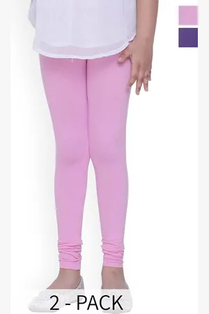 BAESD Girls Pack Of 2 4-Way Stretch Churidar Length Leggings