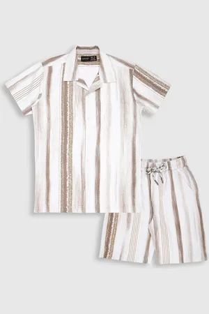 CAVIO Boys Printed Pure Cotton Shirt With Shorts