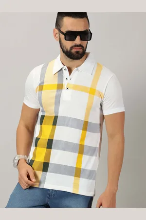 Ausk Checked Polo Collar Cotton T-shirt