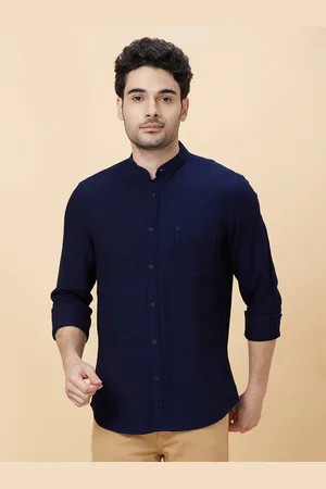 Being Human Slim Fit Mandarin Collar Long Sleeves Casual Shirt