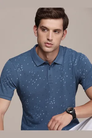 WROGN Men Printed Polo Collar Pure Cotton T-shirt