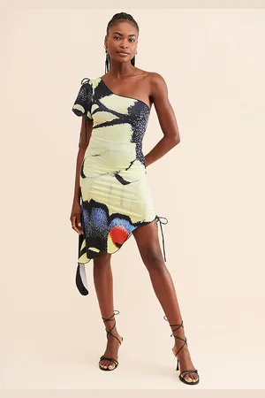 LULU & SKY Women Floral Print One shoulder A-Line Dress