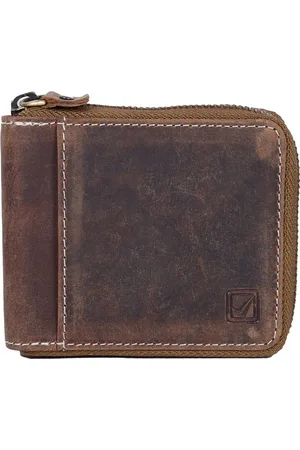 STYLE SHOES Unisex Leather Zip Around Wallet