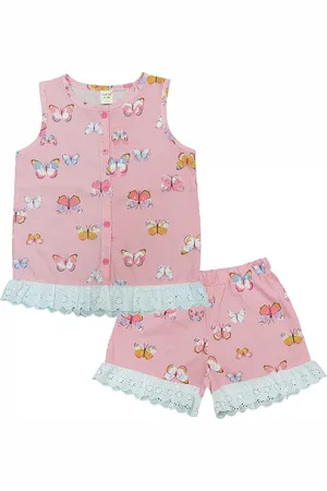 Clothe Funn Girls Printed Top With Shorts