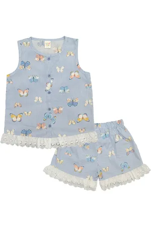 Clothe Funn Girls Printed Top With Shorts