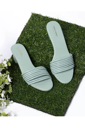 Tokyo Talkies Sea Green Strappy Open Toe Block Heels