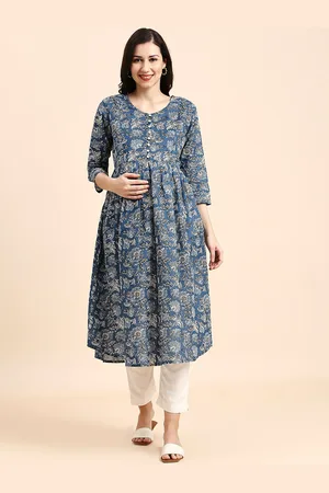 MomToBe Floral Printed Maternity Anarkali Kurta