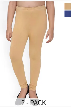 BAESD Girls Pack Of 2 4-Way Stretch Churidar Length Leggings