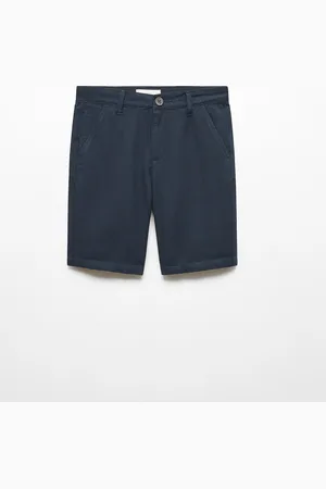 MANGO Boys Cotton Linen Regular Fit Shorts