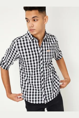 Max Collection Boys Gingham Checked Pure Cotton Casual Shirt