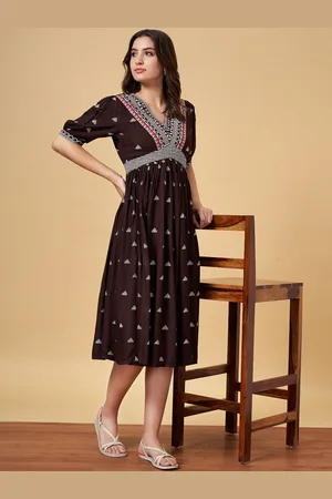 Pantaloons Geometric Print A-Line Midi Dress