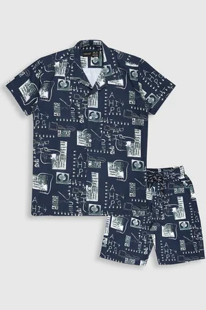 CAVIO Boys Printed Pure Cotton Shirt with Shorts