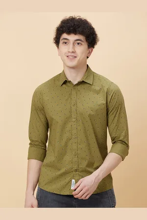 Being Human Slim Fit Conversational Print Spread Collar Long Sleeves Casual Shirt