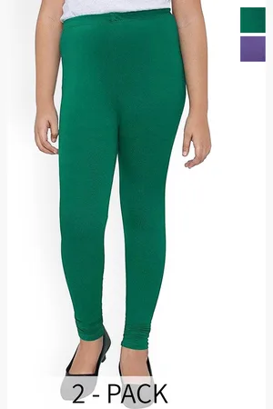 BAESD Girls Pack Of 2 4-Way Stretch Churidar Length Leggings