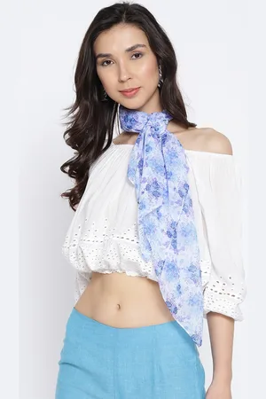 AURELIA Blue Floral Print Scarf