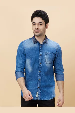 Being Human Slim Fit Faded Spread Collar Long Sleeves Casual Shirt