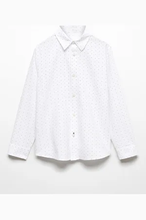 MANGO Boys Ditsy Geometric Printed Casual Pure Cotton Shirt