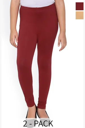 BAESD Girls Pack Of 2 4-Way Stretch Churidar Length Leggings
