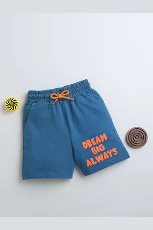 BUMZEE Boys Typography Printed Mid-Rise Cotton Shorts