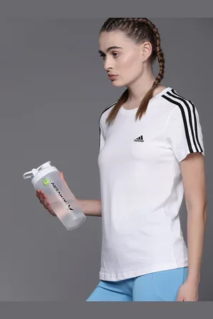 adidas Women Pure Cotton Essentials Slim Fit 3-Striped T-shirt