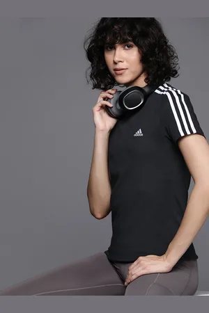 adidas Women Pure Cotton Essentials Slim Fit 3-Striped T-shirt