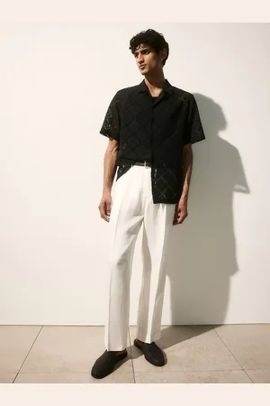 H&M Regular Fit Crochet-Look Resort Shirt