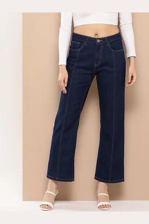 Chemistry Women Straight Fit Stretchable Contrast Stitch Jeans