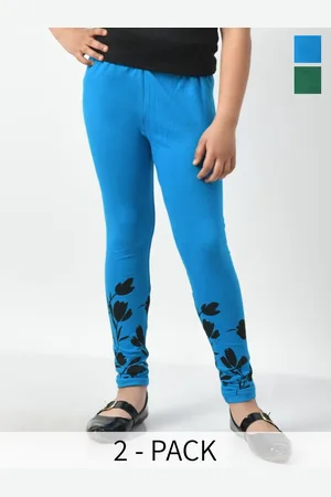 BAESD Girls Pack Of 2 Printed Cotton Ankle Length Leggings