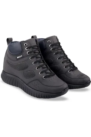 BXXY Men Textured High-Top Fashion Elavator Sneakers