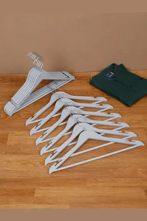 DREAM WEAVERZ Pack of 12 Grey Heavy Duty Plastic Durable Adult Clothes Hangers