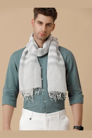Linen Club Unisex Striped Pure Linen Stole