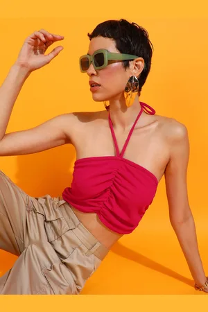 Rare Fashion Halter Neck Crop Fitted Top