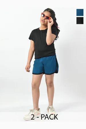BAESD Girls Pack of 2 High-Rise Cotton Shorts