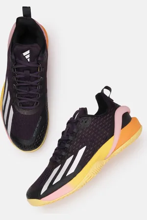 adidas Men Woven Design Adizero Cybersonic Tennis Shoes with Striped Detail