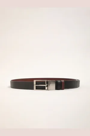 The Bear House Men Textured Leather Reversible Formal Belt