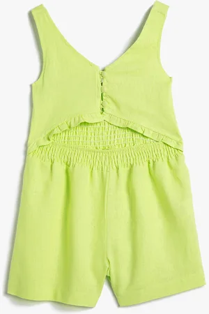 Koton Girls V-Neck Cut Out Jumpsuit
