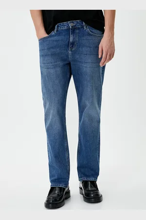 Koton Men Straight Fit Mid-Rise Clean Look Light Fade Stretchable Jeans