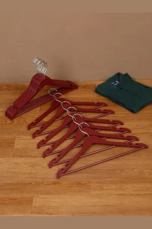 DREAM WEAVERZ Pack of 12 Maroon Heavy Duty Plastic Durable Adult Clothes Hangers