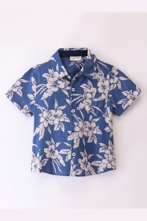 CrayonFlakes Boys Opaque Floral Printed Casual Shirt