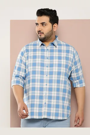 Sztori Men Plus Size Checked Pure Cotton Casual Shirt