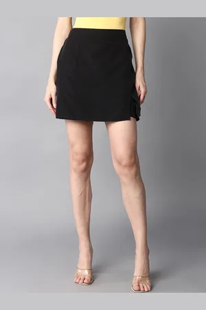 Roadster The Lifestyle Co. Black Pure Cotton Mini Skorts